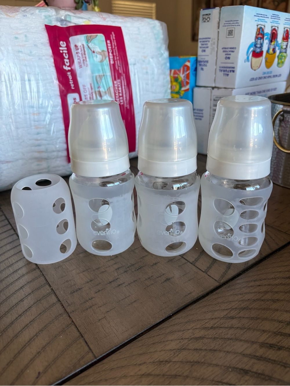 Evenflo Clear Silicone-Grip Baby Bottle (White) - Pack of 3
